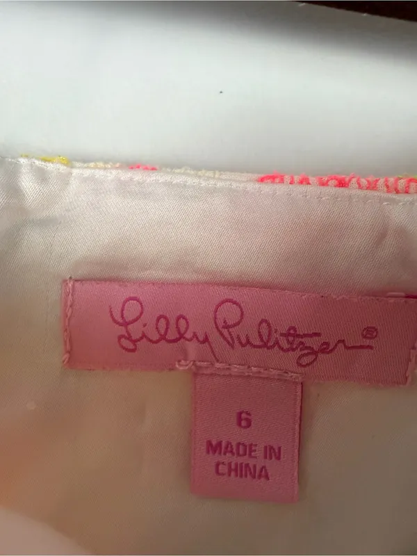 Lilly Pulitzer Tate Skirt Size 6 Floral Sunbonnet Lace Pink Green Yellow - Image 2