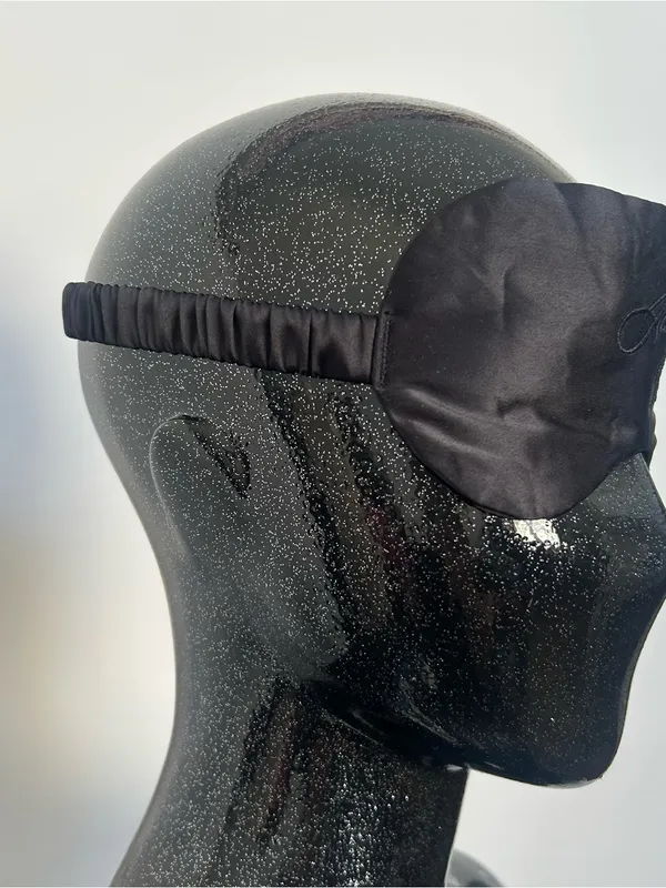 Jingle Belle Black Satin Sleep Mask - Image 3