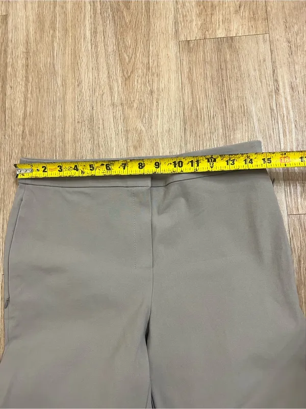 Theory Taupe Cropped Straight-Leg Pants - Image 8