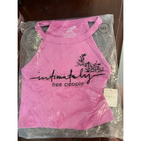 Free People Intimately Bella Rib Tank‎ Orchid Pink Size M/L Longline Crop - Image 2