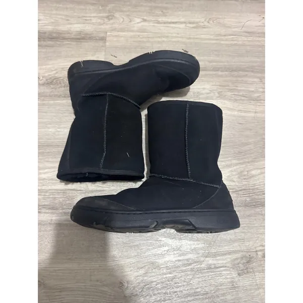 UGG Australia Ultimate Short Black Suede Shearling Boots Womens 9 US - Image 4