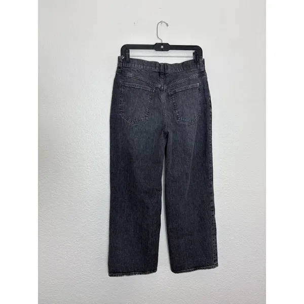 Madewell The Perfect Vintage Wide-Leg Crop Jeans Size 29 Washed Black Robles - Image 13