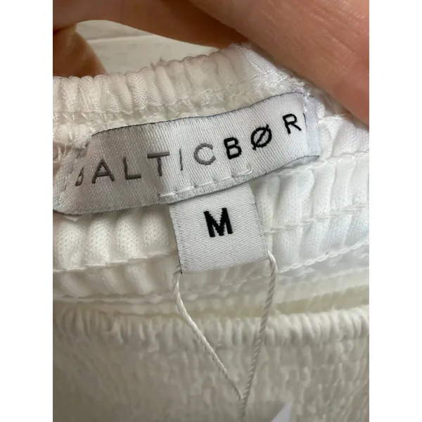 NWT BALTIC BORN Women's Med Ines Smocked Peplum Top White Fairy Romantic - Image 8