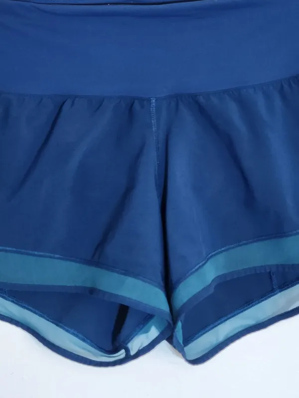 Lululemon Mind Over Miles Blue Shorts with Mesh Detail Size 4 - Image 2