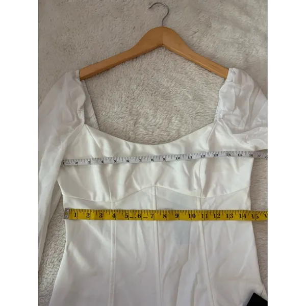 Lulus Gorgeous Expertise White Ruffled Long Sleeve Mini Dress Size Large Bridal - Image 6