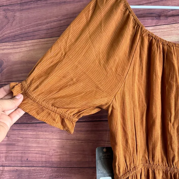 Wrangler Retro Womens Rust Orange Ruffle Tiered Dress LWD248E Size M NWT - Image 5