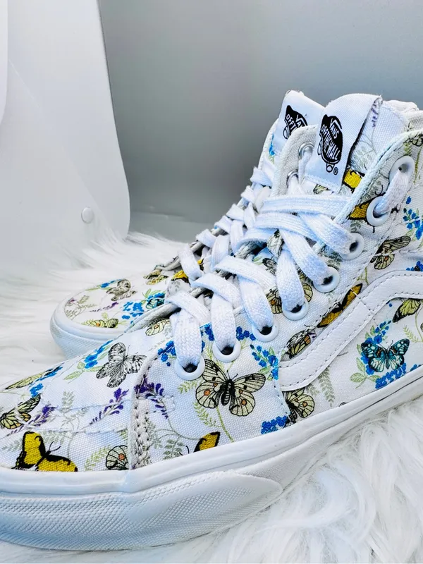 Vans Sk8-Hi Butterfly Floral High Top Sneakers Women’s 6.5 / Men’s 5 - Image 7