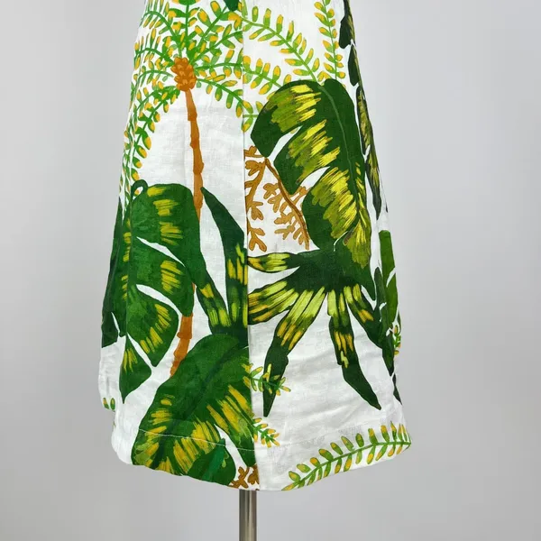 NWOT Farm Rio Linen Tropical Forest Off-White Mini Dress Size S - Image 8