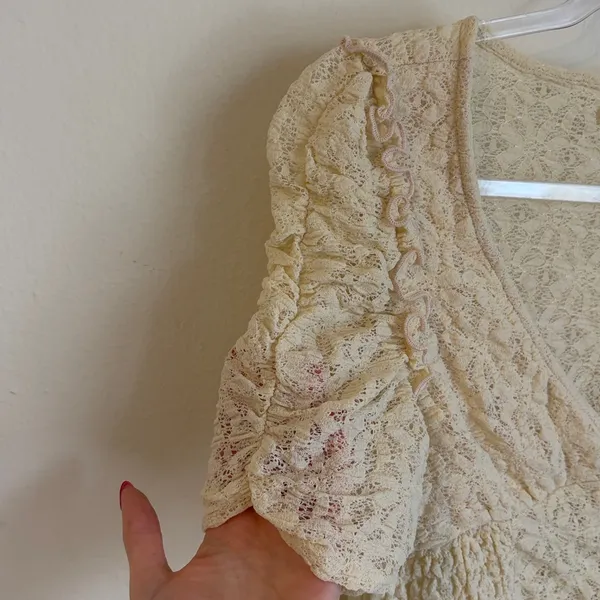 Urban Outfitters Hollie Puff Sleeve Ruffle Babydoll Blouse - Image 6