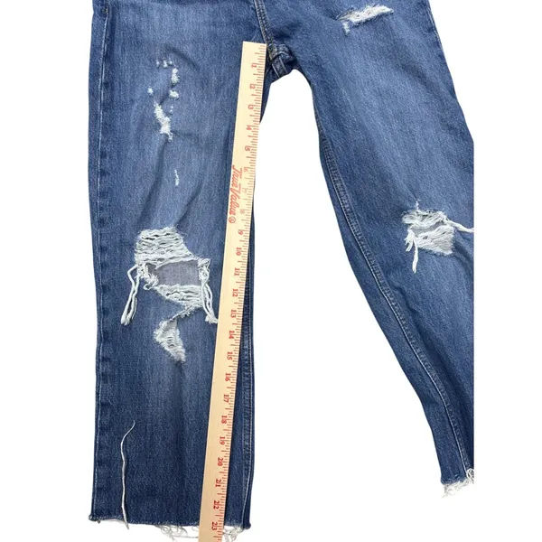 Levi's Low Pro Straight Leg Jeans Women's Size‎ 25 Blue Distressed Ripped - Image 14