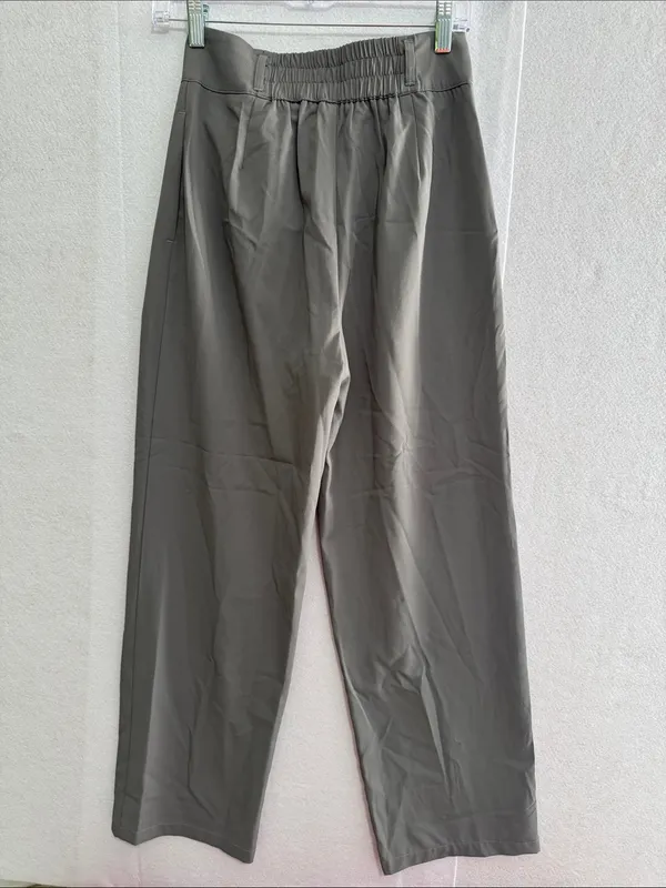HALARA Taupe Wide-Leg Pleated Athletic Pants - Image 6