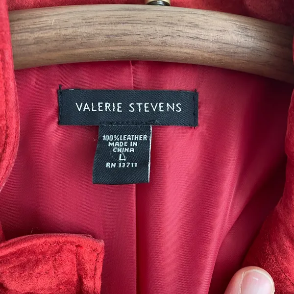 Valerie Stevens Women's Leather Red Motto Jacket - Large - Image 5