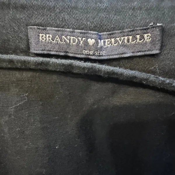 Brandy Melville black mini skirt with front zip - Image 2