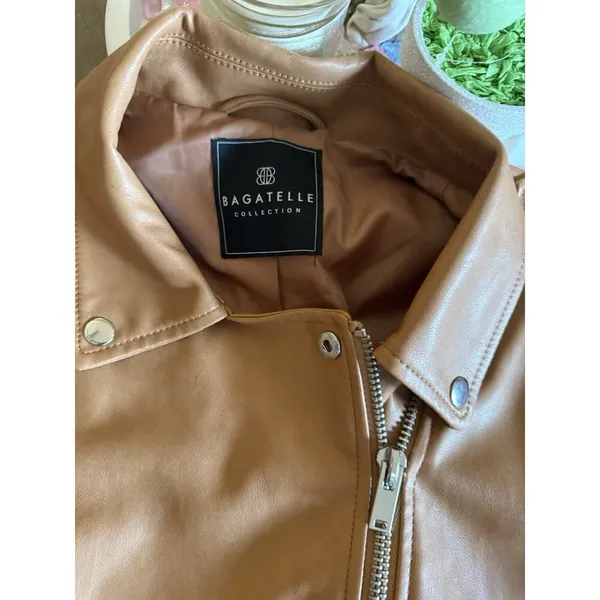 Bagatelle Brown Faux Leather Jacket X Large - Image 3