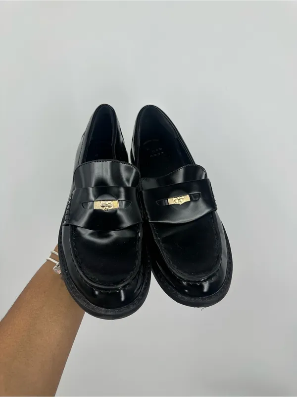 A New Day Black Loafers Woman's Size 7 Grunge Goth - Image 2