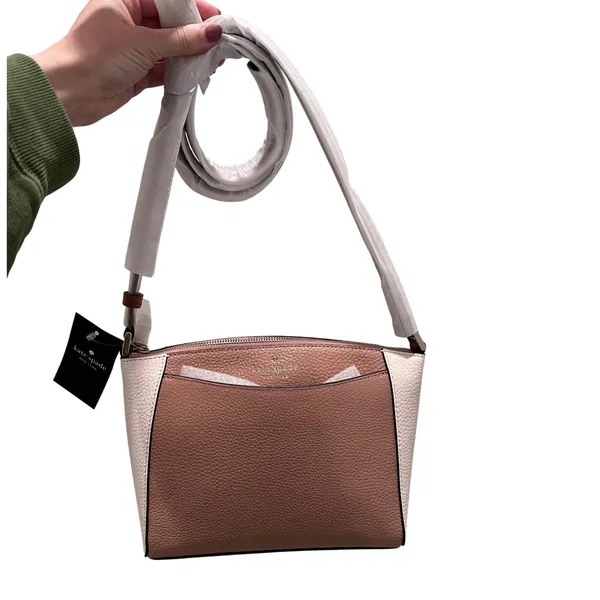 NWT Kate Spade Monica Small Crossbody Bag Purse Pebbled‎ Leather Light Fawn - Image 2