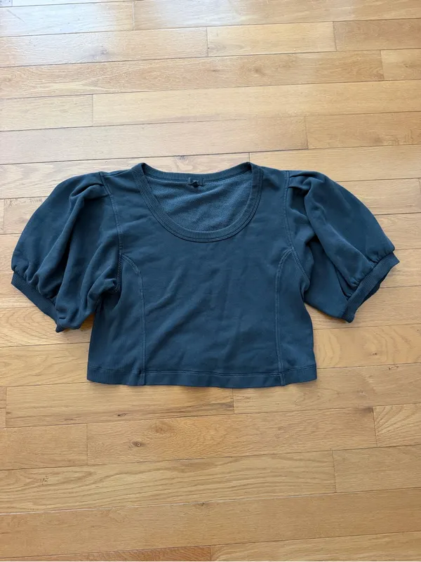 Aerie Lightweight Ribbed Short Sleeve Sweatshirt Size XL - Image 10
