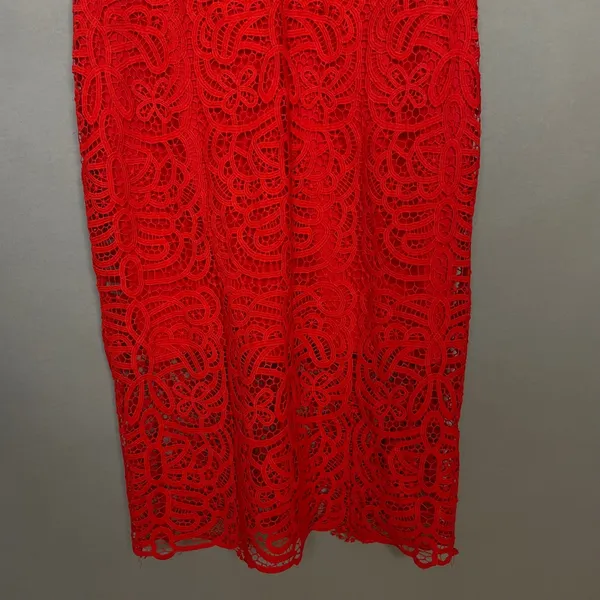 B. Smart Lace Dress Orange Spaghetti Straps Summer Sheath Bright Colorful Sz 14 - Image 4