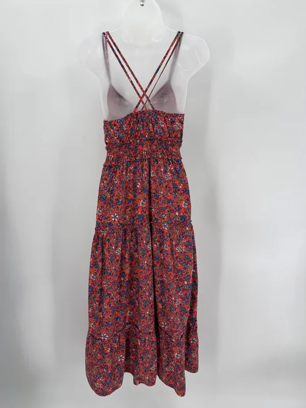 Universal Threads Dress Women’s S Floral Tiered Maxi Strappy Smocked Waist Boho - Image 3