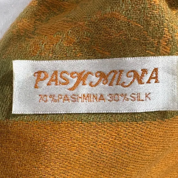 Pashmina Orange and Green Wrap - Image 4