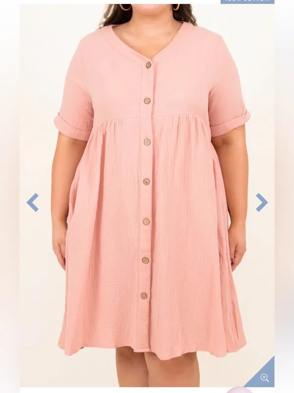 $65 NWOT Chic SoulMeet Me Here Dress, Rose 2X cotton sundress - Image 4