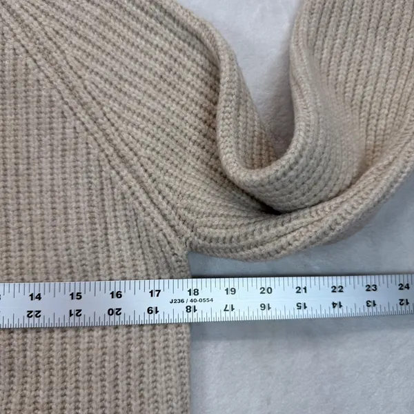 Happily Grey‎ Turtleneck Sweater Ribbed Knit Pullover Neutral Toned Medium Tan - Image 2