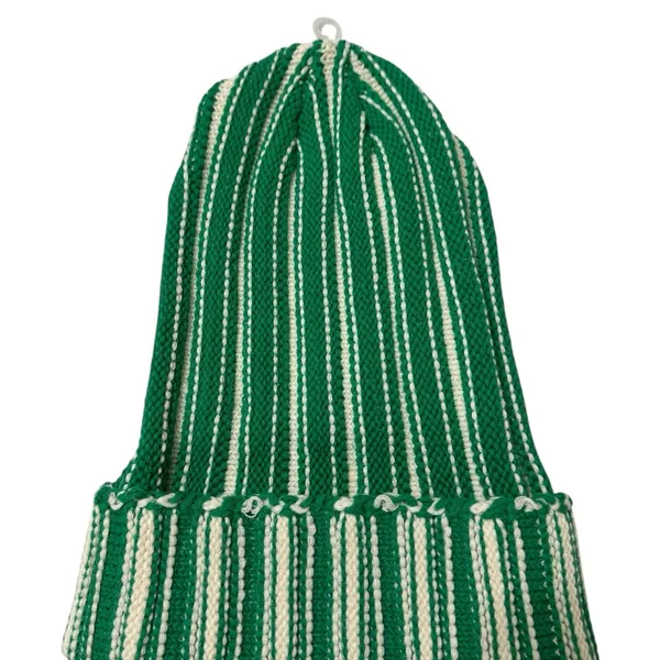 Free People Green and White Striped Beanie - Image 2