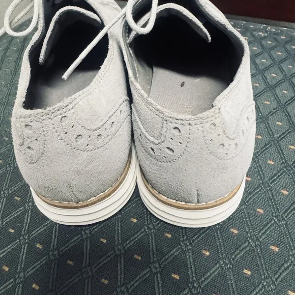 Cole‎ Haan Shoes Women's Lunargrand Wing Tip Oxford Gray Suede Lace up sz 5B - Image 6
