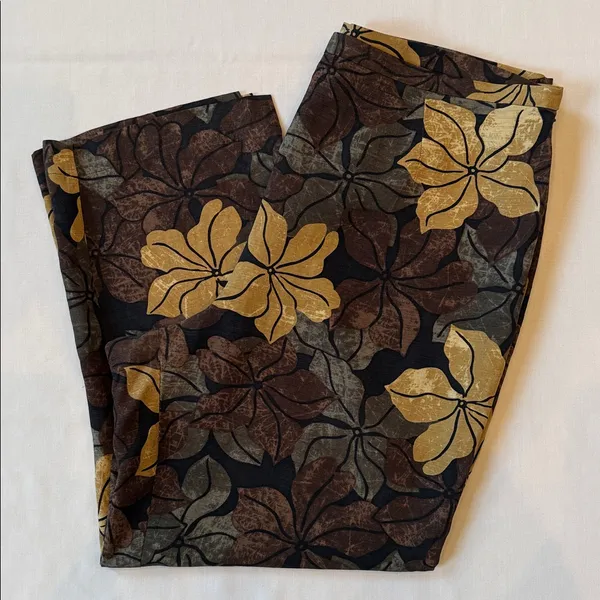 Tommy Bahama 100% Silk Tropical Floral Pants Wide Leg Resort Y2K Size 14 - Image 2