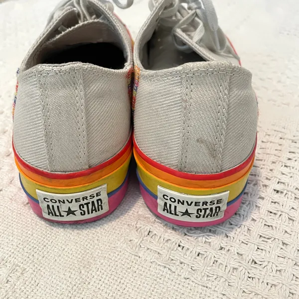 Converse platform rainbow Chuck Taylor All Star Sneakers 9.5 SHELF 5021 - Image 3