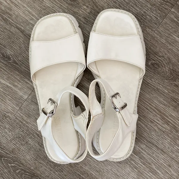 Dream Paris 90s y2k chunky white lug sole sandals 9 - Image 5