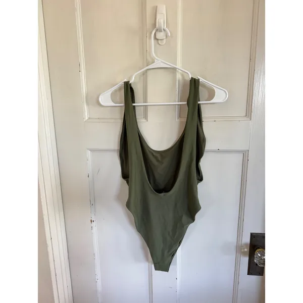 Aerie green scoopneck one‎ piece swimsuit size large - Image 2