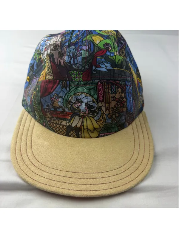 Misallati Hat Club Beauty & The Beast Stained Glass Rose Camper Strapback Hat - Image 3