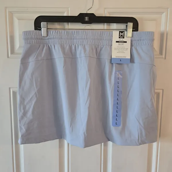 Member's Mark Women's Travel Skort Size L Light Blue Pull On Athletic Golf NWT - Image 3
