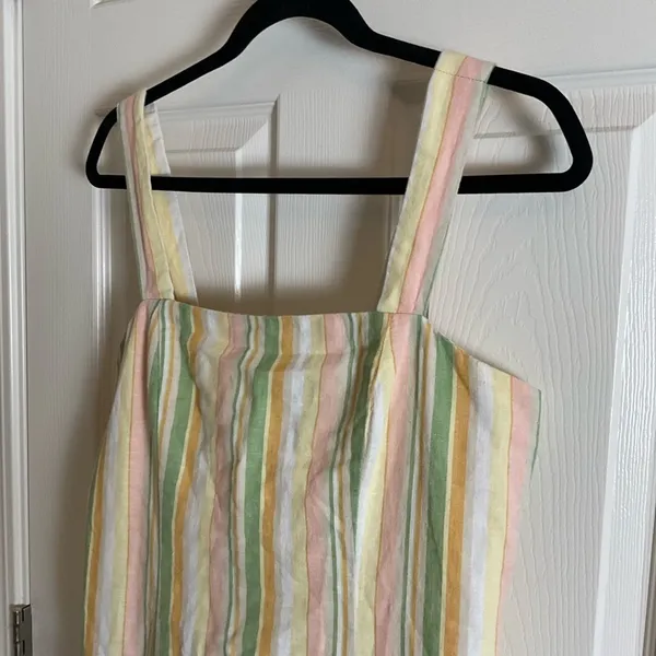 Forever 21 Striped Sleeveless Linen Blend Mini Dress – Size Large - Image 4