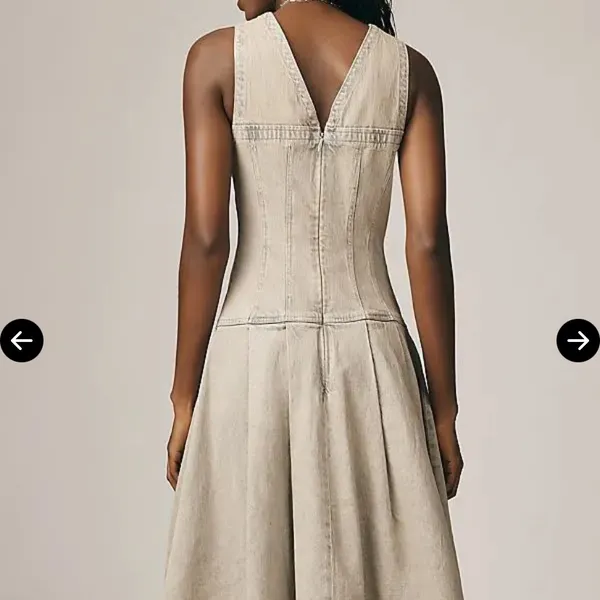 Pilcro size medium denim corset midi dress light wash drop waist - Image 11