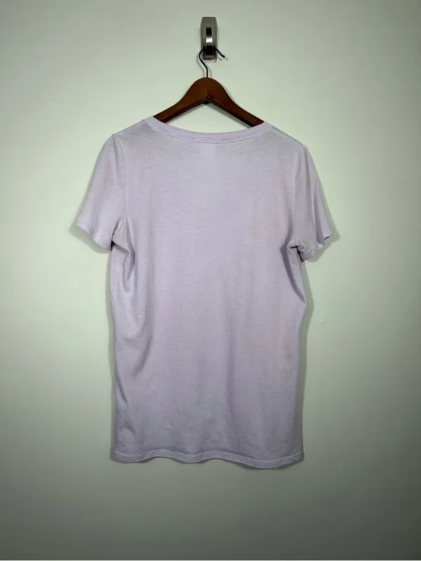 Victoria’s Secret PINK Lavender V-Neck Sleep Tee Shirt Dog Logo Medium - Image 2
