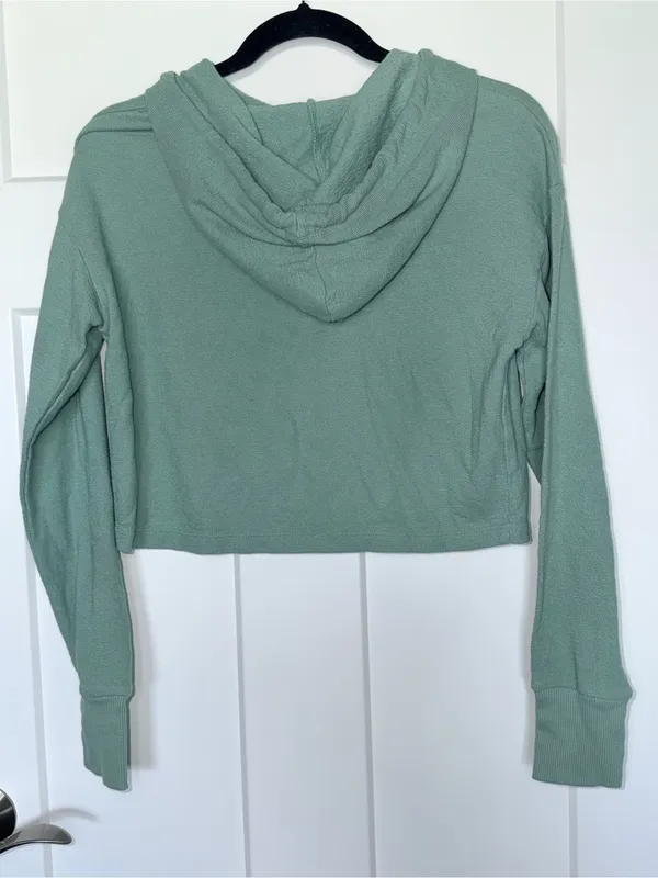 Lounge Life Crop Hoodie - Mint Green - Image 2
