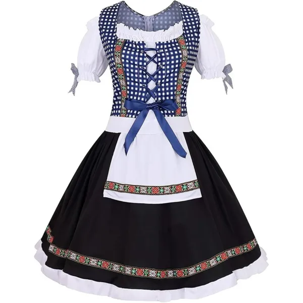 Source Unknown Oktoberfest Costume German Bavarian Dirndl Dress Halloween Plaid Beer Maid SMALL - Image 4