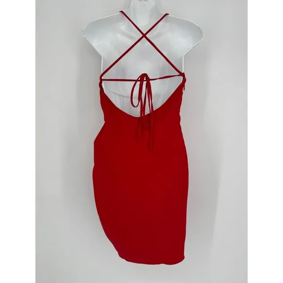 Amanda‎ Uprichard Jasalina Halter Mini Dress Small Red Cocktail Party Date Night - Image 7