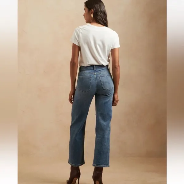 Banana Republic Wide Leg High Rise Cropped Jeans - Image 2