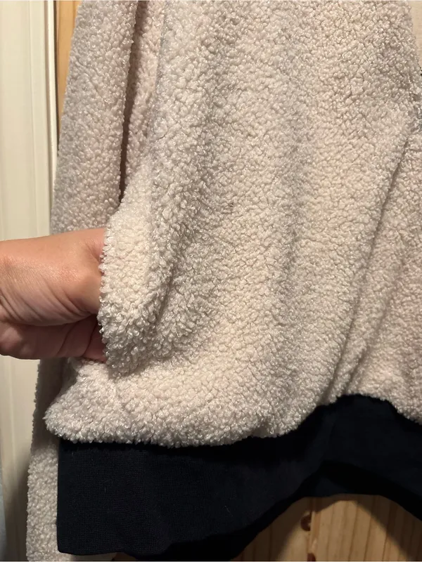 Fabletics Dream Polar Fleece Pullover Womens 3X Cream‎ Black Quarter Zip Sherpa - Image 8