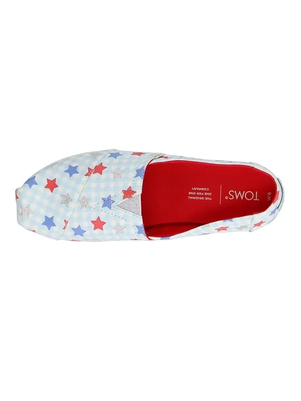 TOMS nwt 7.5 Womens Alpargata Stars Slip On Flats Casual Shoes patriotic - Image 4