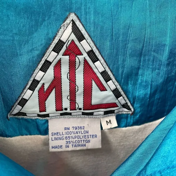 Vintage HTC Bold Colorful Print Windbreaker Spring Jacket M - Image 7