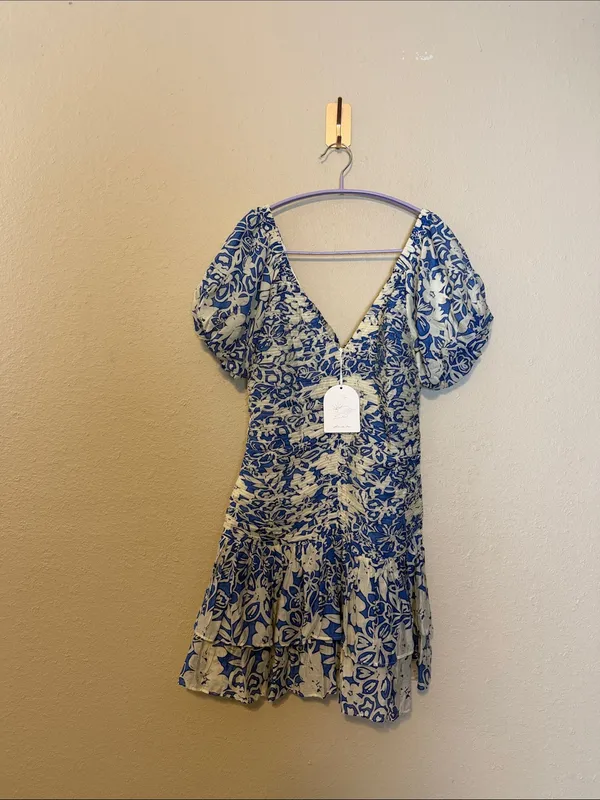 Fortunate one moonlight melody mini dress‎ blue Size Medium NWT - Image 4