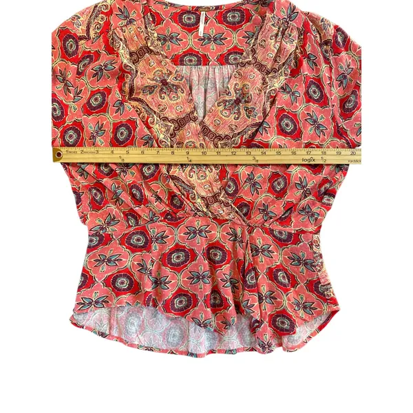 Free People NWT Hibiscus Falling For You Blouse Boho Wrap‎ Top Size M - Image 5