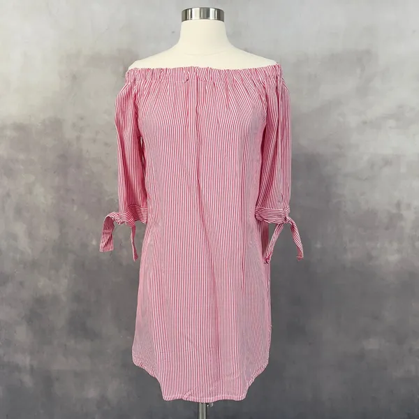 Lascana Off The Shoulder Striped Tunic Dress Size Small‎ Coastal Preppy Nautical - Image 16