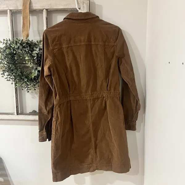 Faherty Softstretch Cord‎ Michelle Long Sleeve Mini ShirtDress Brown Size M - Image 7