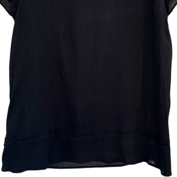 Vince Camuto Short Sleeve Top, Tunic Blouse Womens Size Medium Black - Image 6