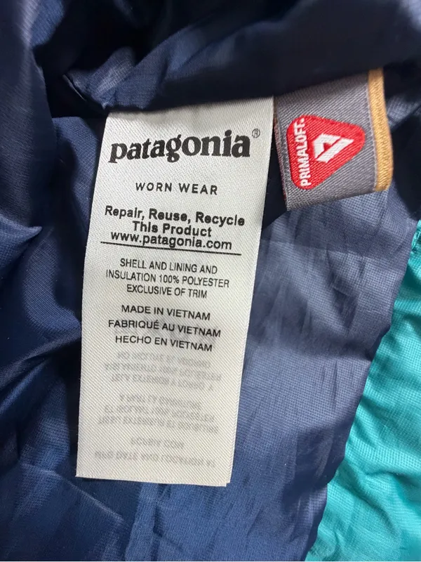 Patagonia Quilted Insulated Full Zip Puffer‎ Vest Teal Blue Gorpcore Womens M - Image 5